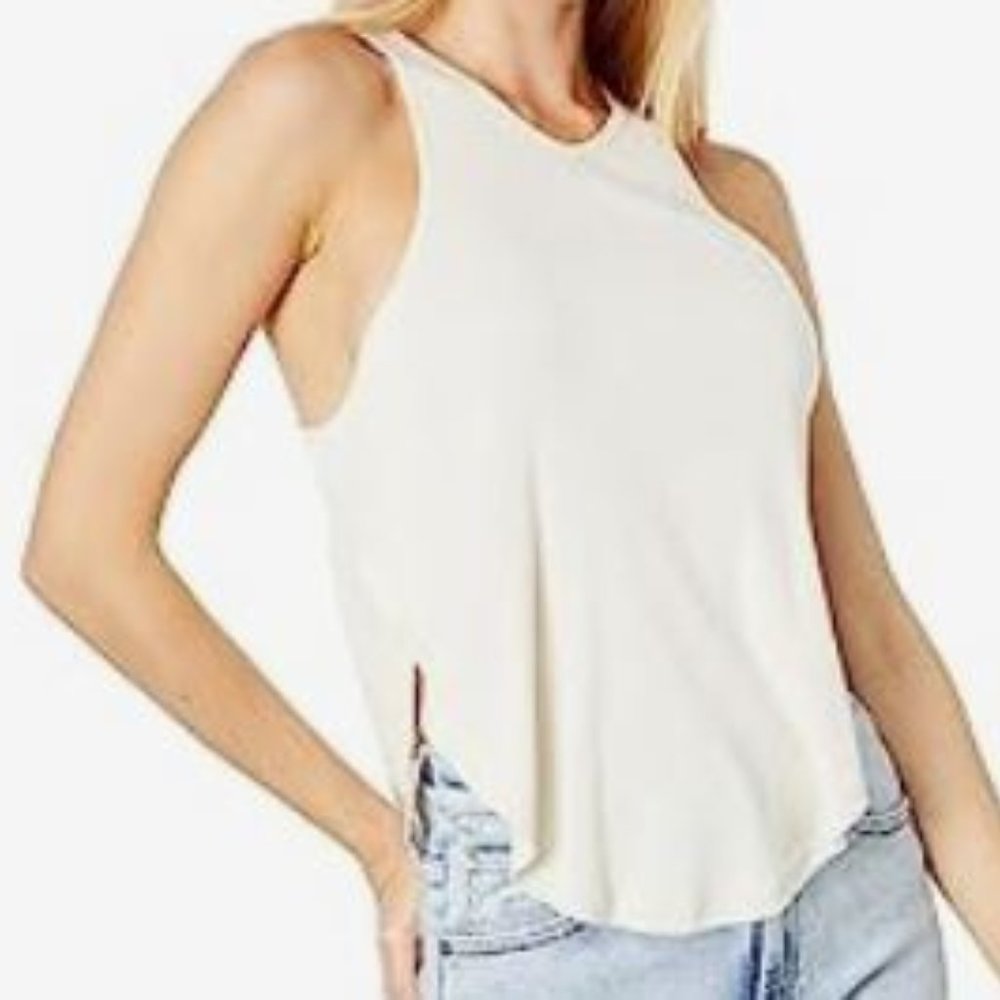 We the Free New Free People Out the Door Ribbed Tank NWT MEDIUM Au Lait